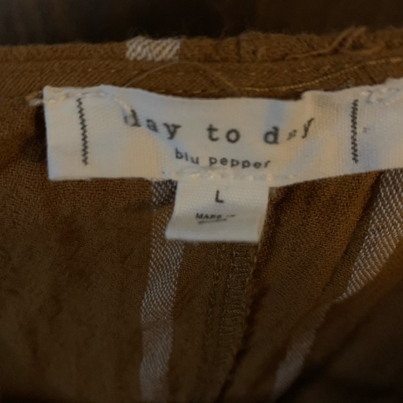 Dark Mustard Yellow Striped Midi Shirt Dress - Picture 4 of 4